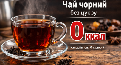 Чай чорний без цукру калорійність